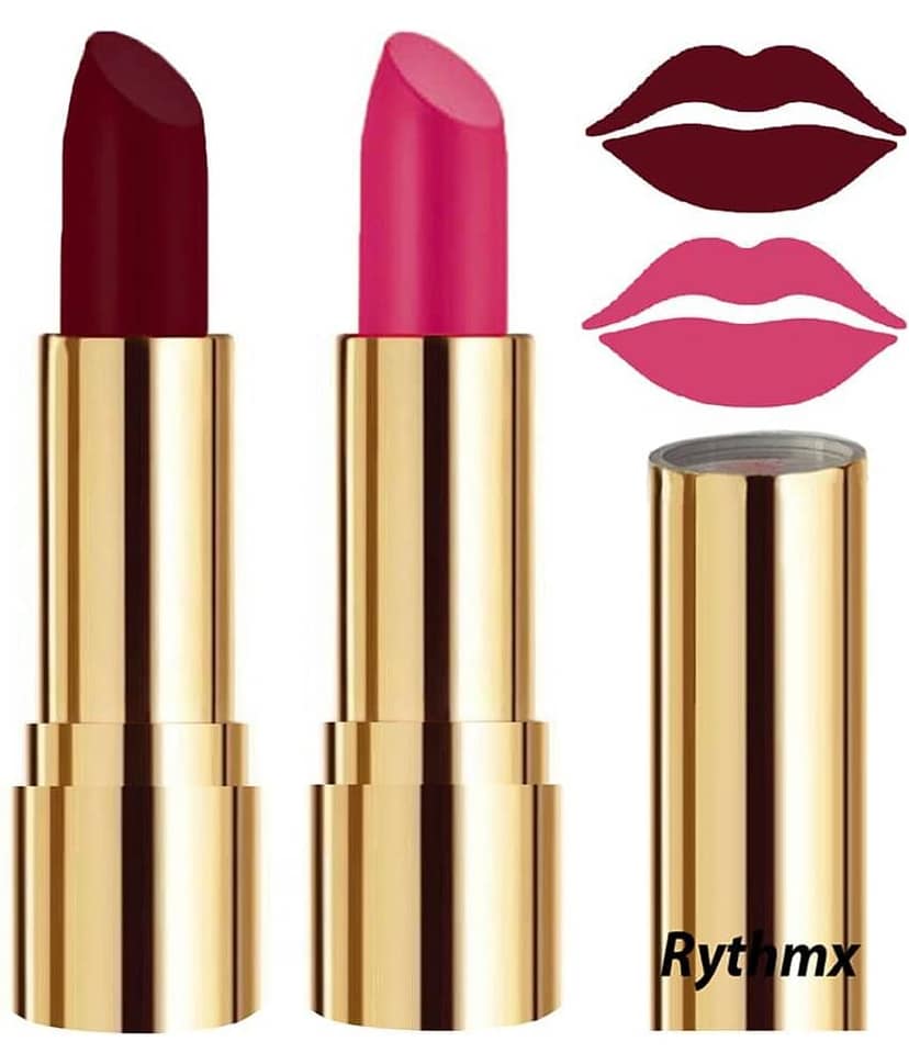 Rythmx Maroon,Purple Matte Creme Lipstick Long Stay on Lips Multi Pack of 2 8 g