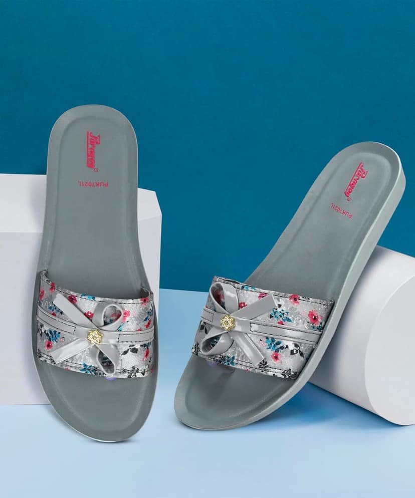 Paragon Women's Grey Sliders with Anti-skid Cushioned Sole for Everyday Use view 7