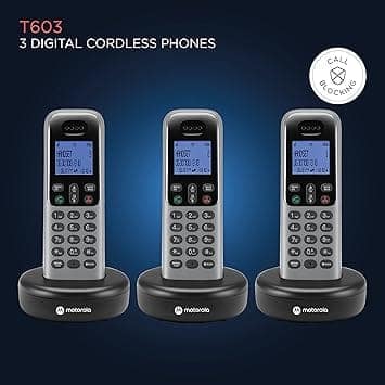 Motorola Voice T613 Digital Cordless Telephone with Answering Machine 3 Handsets view 2