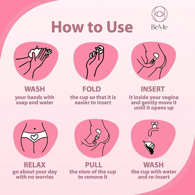 Be Me - Reusable Menstrual Cup for Women Medium Size - with Pouch, Ultra Soft, Odour and Rash Free, No Leakage, Protection for Up to 8-10 Hours view 2