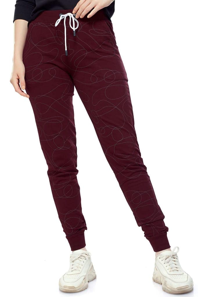 ZEYO Women's Joggers Printed Black Regular Fit Track Pant 5373 view 2