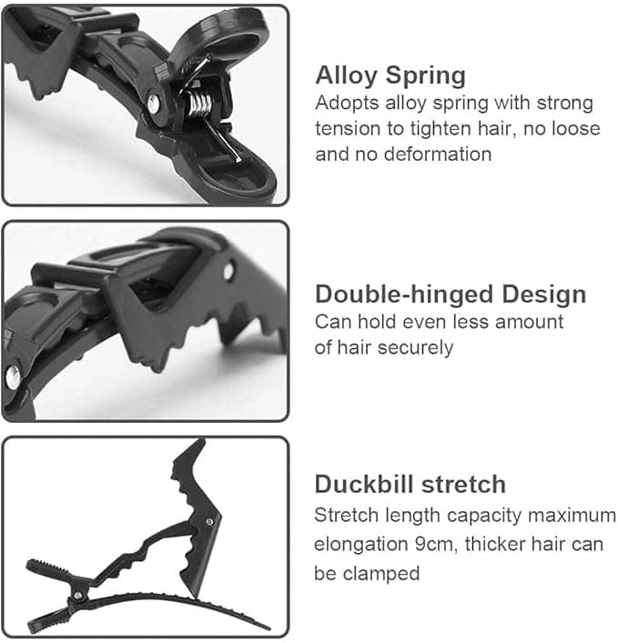 Black Hair Claw Clips for Women and Girls, 4.3 Inches Large Hair Clips for Thick Hair, Strong Hold No Slip Hair Accessories for Styling, Salon, and Home Use (6 Pack) view 6