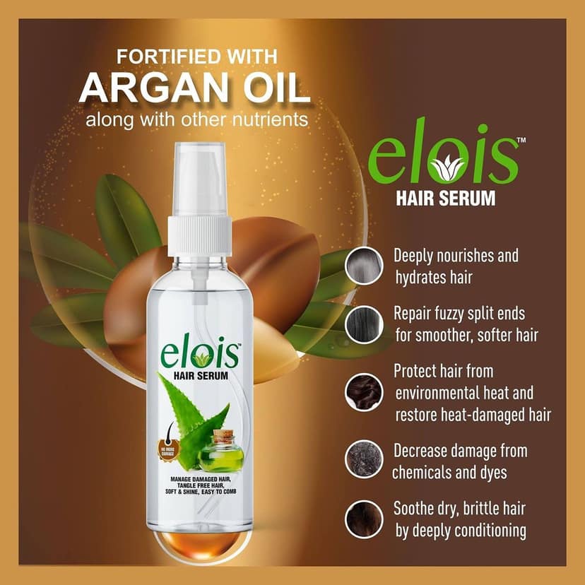 Elois Smooth and Straightening Hair Serum for Women & Men 100 ml buy 1 & get 88 ml Velnik Shampoo free view 3