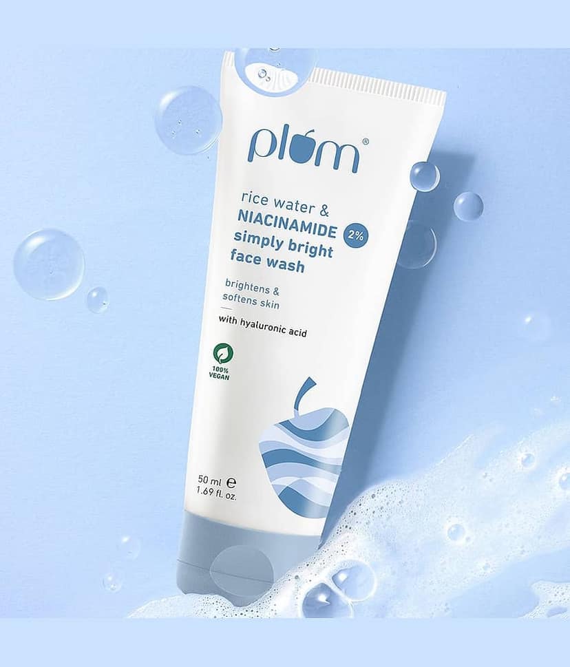 Plum 2% Niacinamide With Rice Water For Bright, Soft Skin | Non-drying, Gentle Face Wash (50 ml) view 2