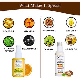 COCOBEE Keratin Argan Hair Serum 100ml Vitamin C Face Serum 30ml - Hair Repair Skin Brightening view 2