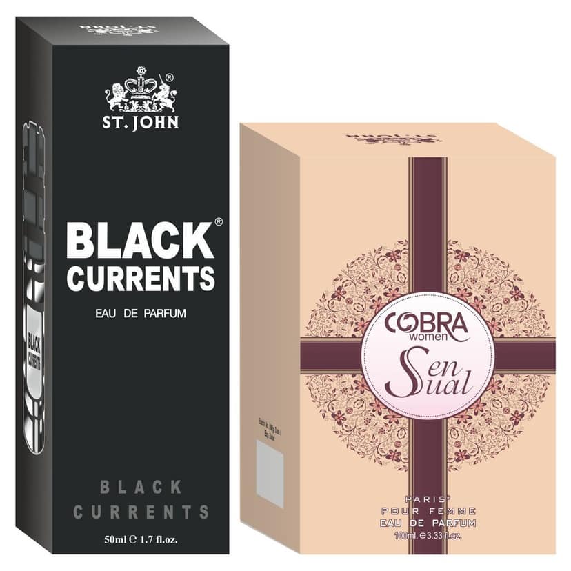ST-JOHN Cobra Sensual 100ml & Black Current 50ml Body Perfume Combo Gift Pack Eau de Parfum - 150 ml (For Men & Women)