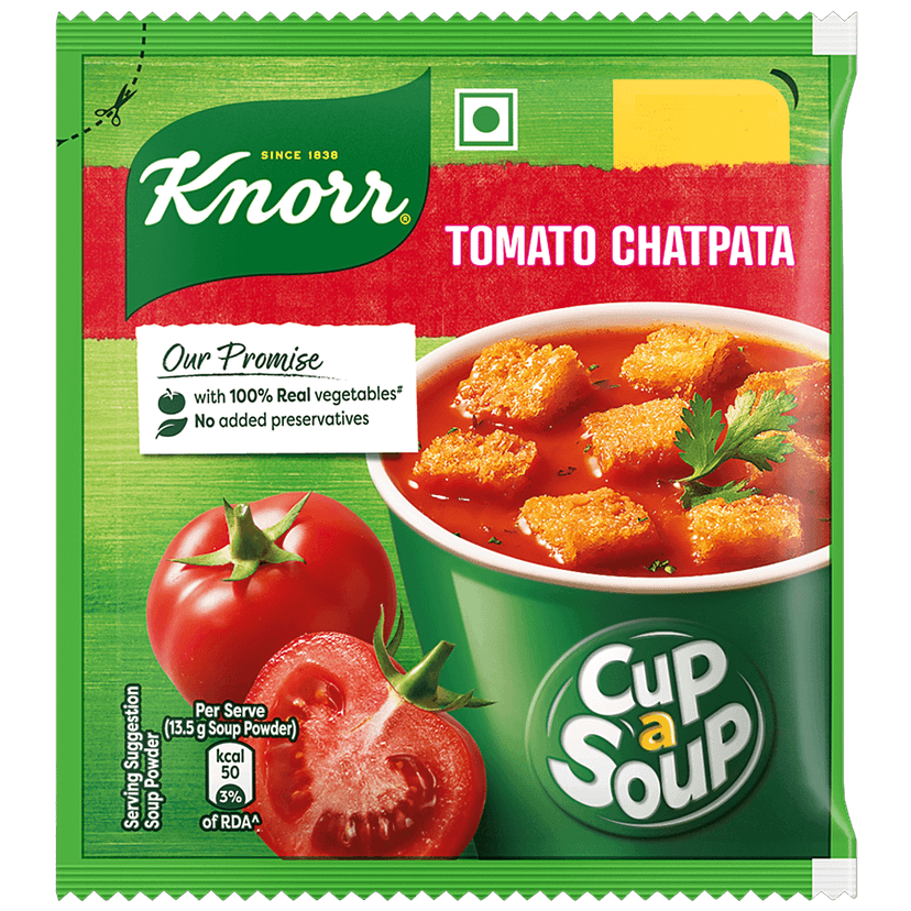 Knorr Tomato Chatpata Cup A Soup - 100% Real Vegetables, No Added Preservatives, 13.5 G view 2
