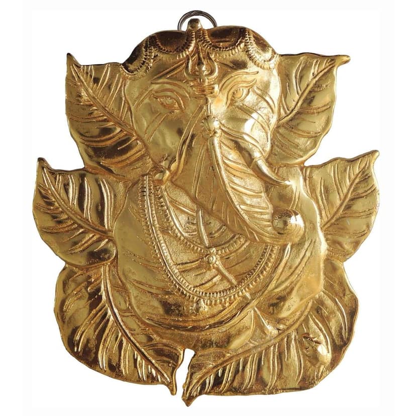 Aluminium Showpiece Ganesh Patta Gold (ASMAS219 G) view 2