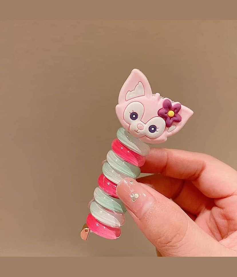 03 Pieces Cute Cartoon Ponytail Maker Wire Hair Bands for Girls Kids Braided Spiral Hair Ties Elastic Braids Hair Accessories for Girls. view 2