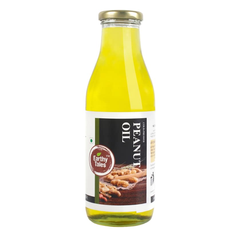 Earthy Tales Organics Organic Groundnut Oil - Wood-Pressed Nutty Goodness, 500 ml