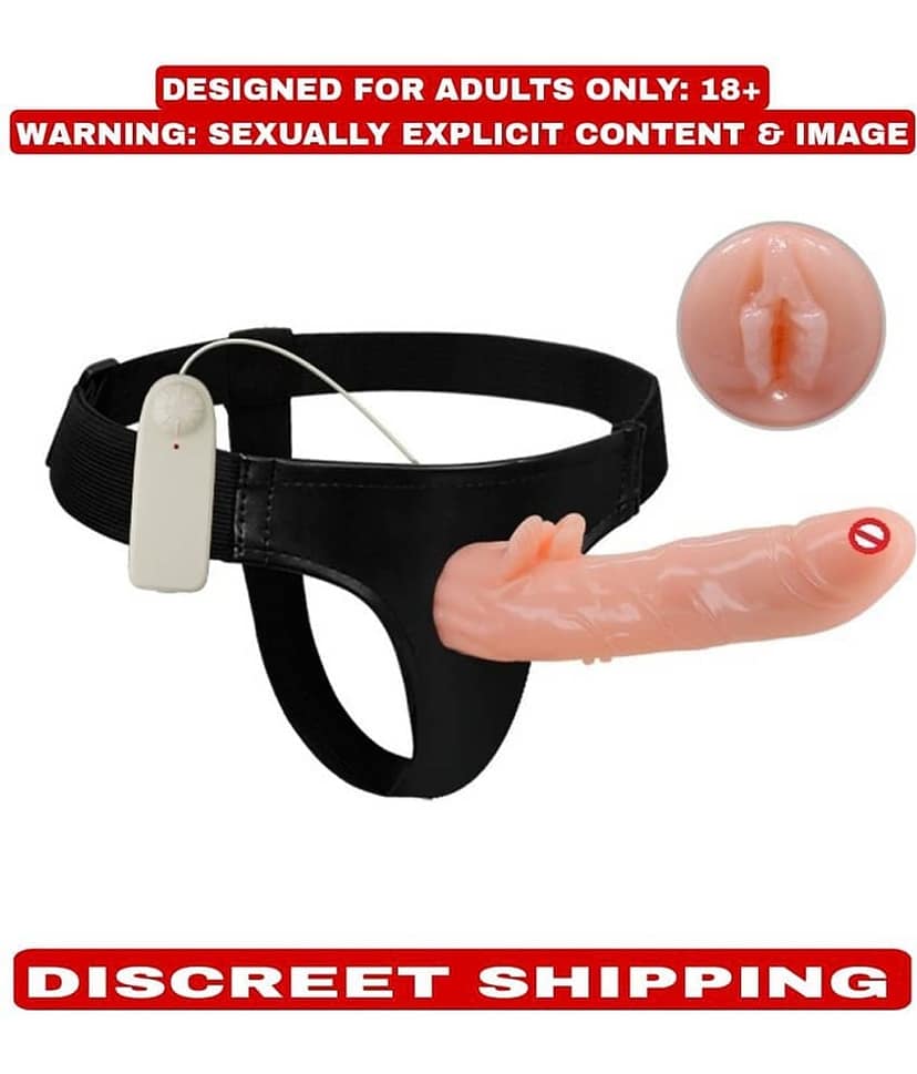 7 Inch Premium Quality Strap-on Dildo vibrator with Attached Hollow Vagina For Men And Women view 2