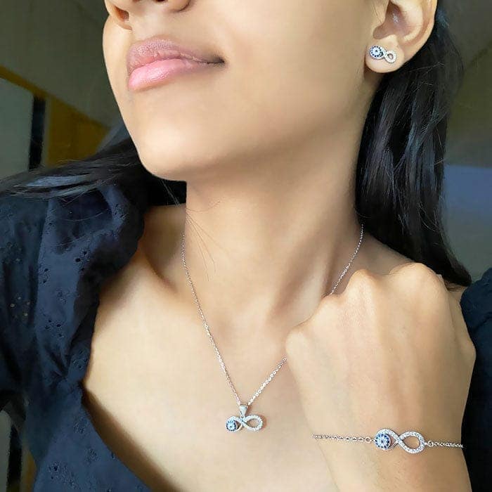 Silver Infinity Eye Set view 2