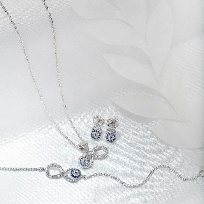 Silver Infinity Eye Set view 3
