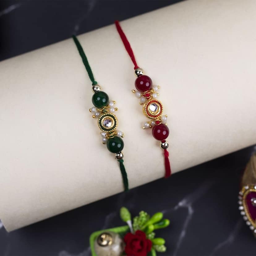 Craftlayout Set Of 2 Handmade Thread Designer Rakhi For Brother