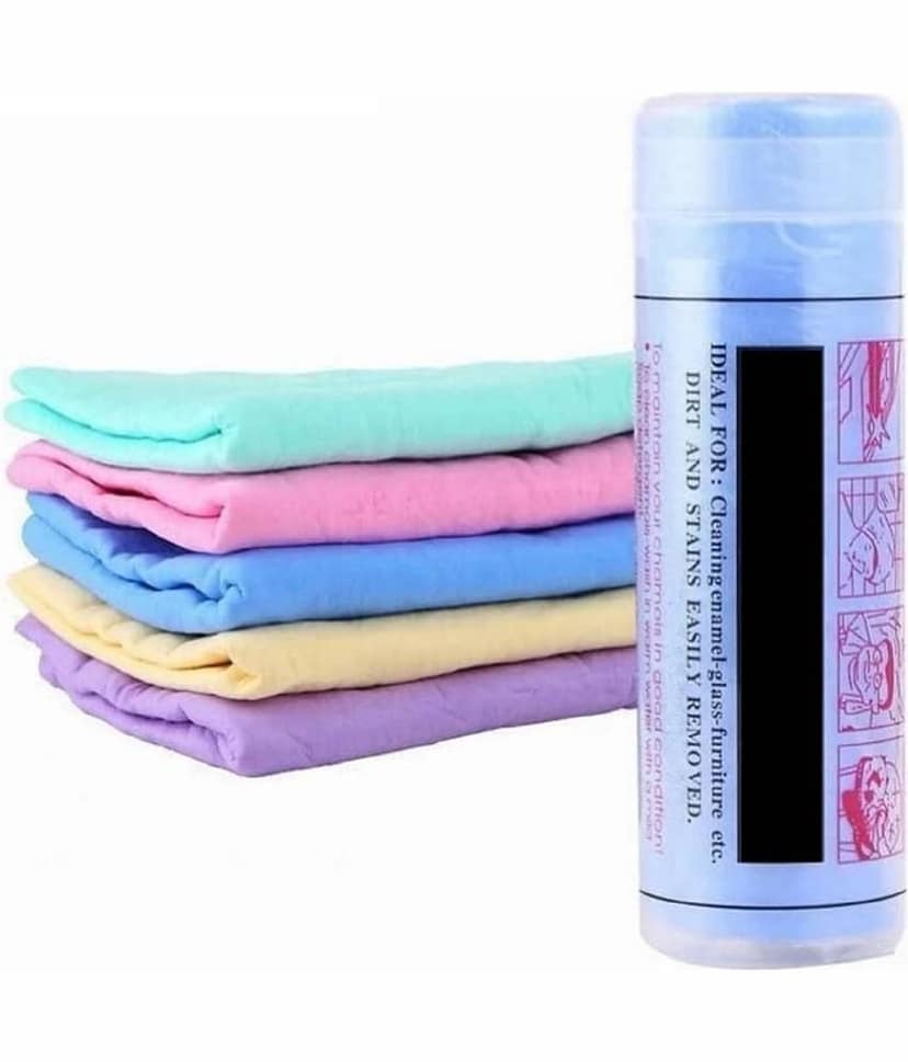 Auto Hub Multicolor 900 GSM Chamois Cloth For Automobile ( Pack of 5 ) view 2