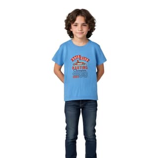 Boys T shirt Cotton All Aboard Blue Race Club Karting