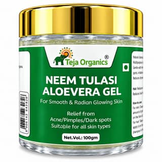 Neem Tulasi Aloe Vera Gel 100g | Anti-Acne & Skin Purifying | Oil Control, Pimples Care, Scalp Care | Herbal Skin & Hair Gel | No Parabens, No Sulphates