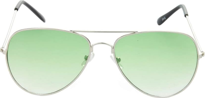 HRINKAR Unisex Wrap-around Sunglasses Golden & Silver Frame, Brown & Green Lens (Medium) - Pack of 2 view 3