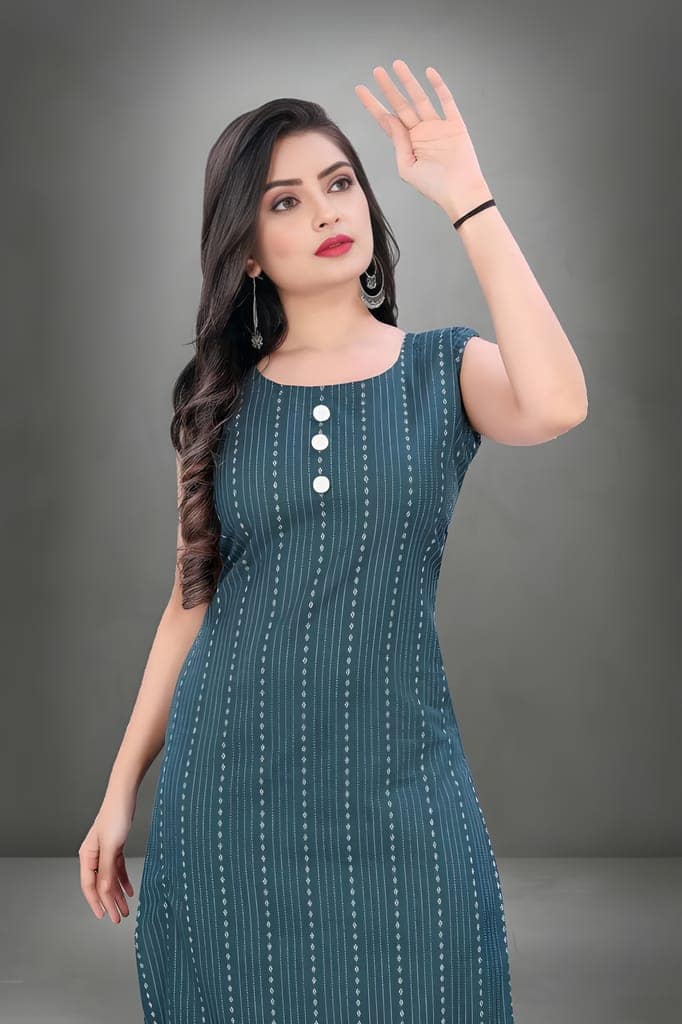 Women’s Trendy Rayon Kurti with Elegant Pattern | Stylish Ethnic Wear for Daily Outings and Office Wear view 2