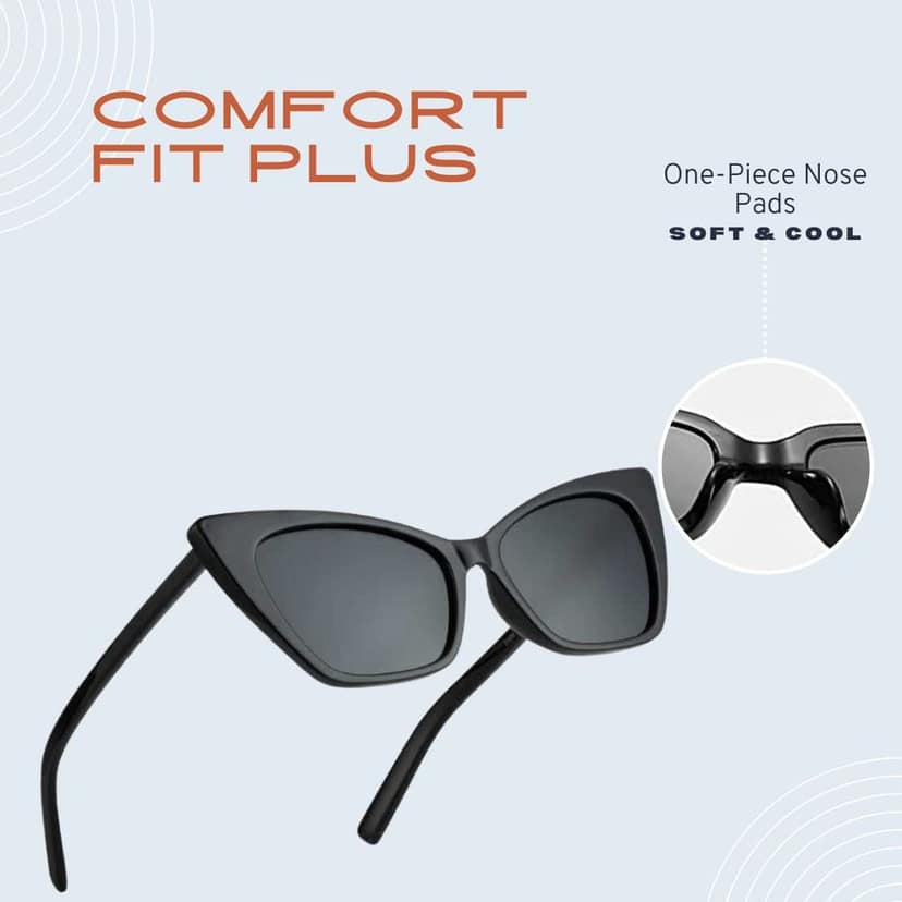 4Flaunt Full Rim Stylish, Latest & Trending Vintage Retro Cat Eye Fame Series Sunglasses For Women | 100% UV400 Protected | Medium (51-17-145 mm) | 4FS03 (C2 - Tortoise Brown) view 6