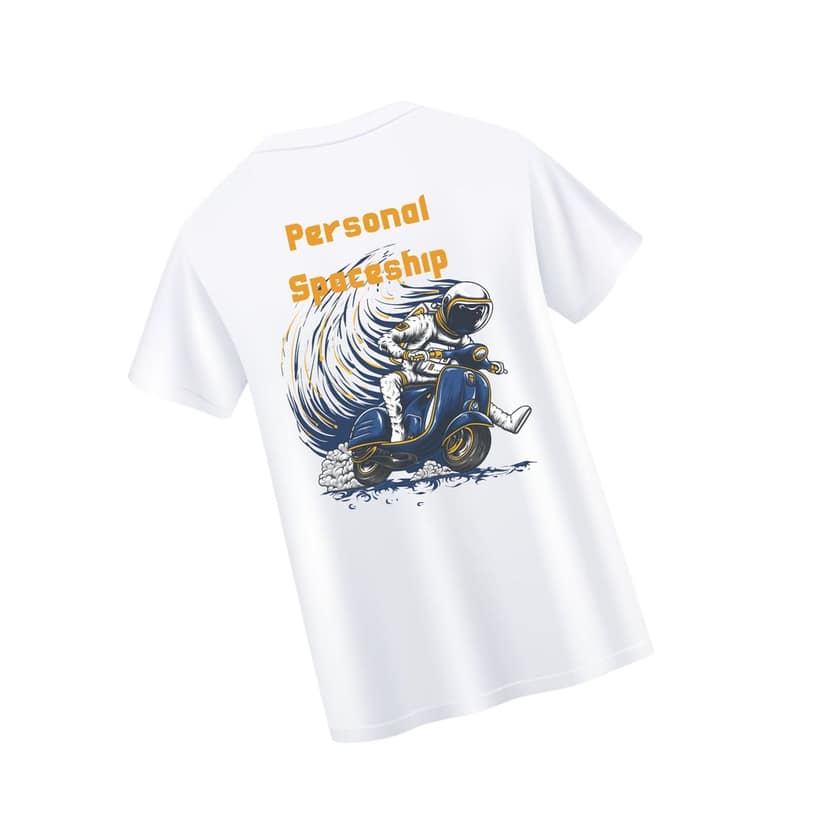Trishoolin "Personal Spaceship" Abstract Theme Graphic T-Shirt (Design 10394) | Cotton Regular Fit Crew Neck Tee | Pack of 1 view 3