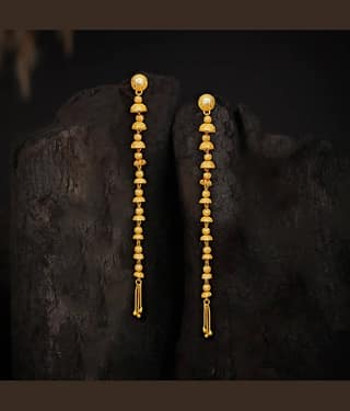 LUV FASHION Golden Threader Earrings ( Pack of 1 )