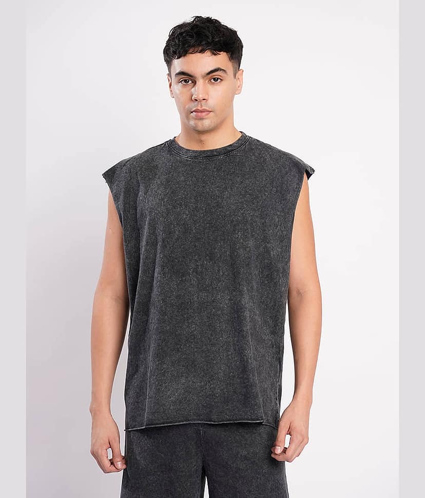 Bene Kleed Men Cotton Oversized Fit Solid T-Shirt ( Black ) view 2