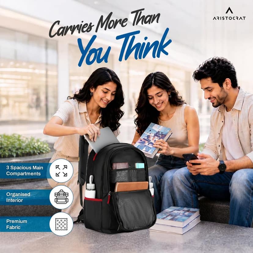 NRG Spacious 42L Casual Backpack, 3 Compartments view 3