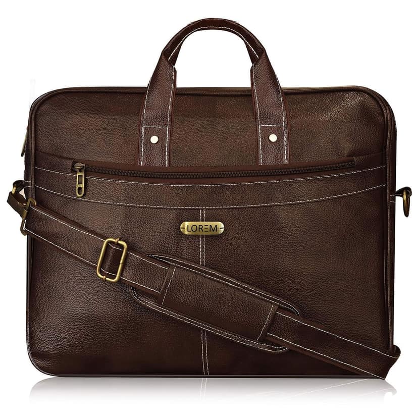 LOREM Tan Color Faux Leather 10L Laptop Messenger Bag For Men & Women BG14