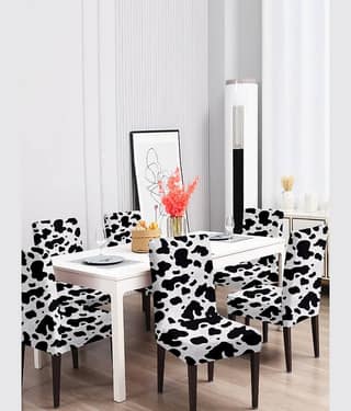 Cortina 6 Seater Polyester Chair Cover ( Pack of 6 )