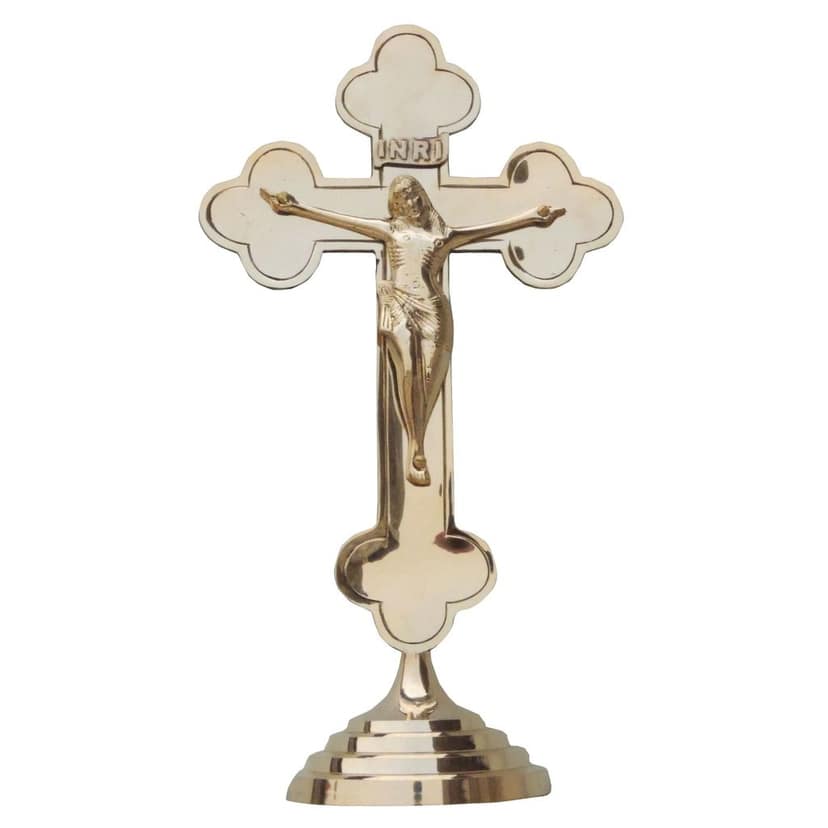 Brass Decorative Showpiece Jesus On Cross ? Handmade Religious Wall Hanging D?cor Item, Height : 19 Inch (FMAS377 F) view 2