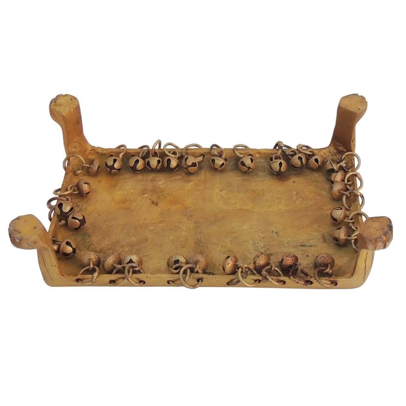 Brass Chowki Showpiece for God Idol - Handcrafted Puja Stand, Length : 10.5 Inch (BSMAS1377 E) view 4