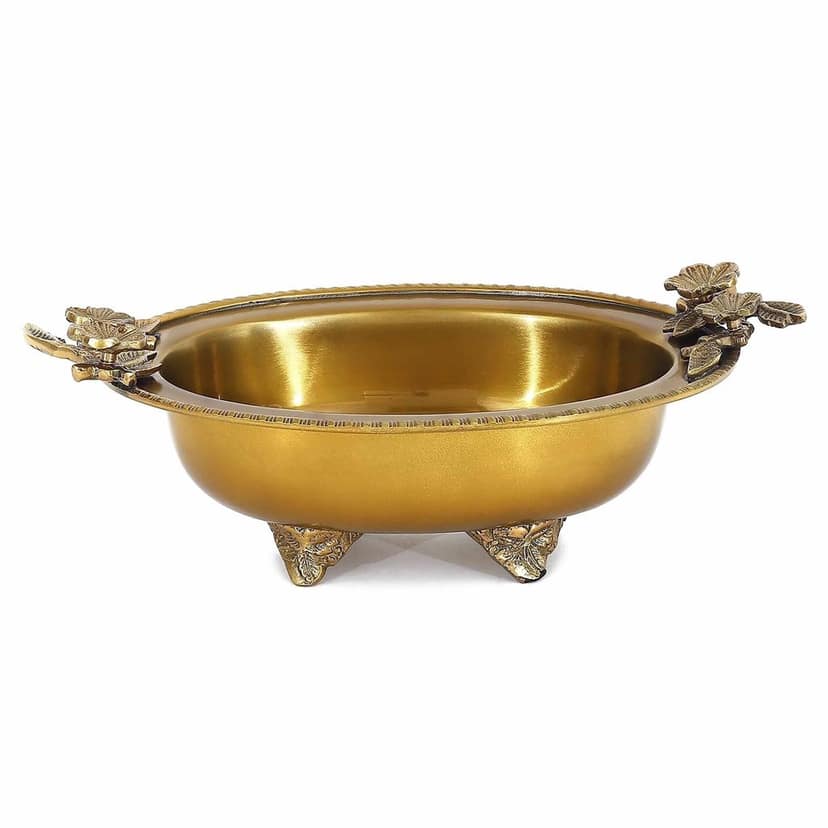 Brass Decorative Urli Bowl ? Classic Home Decor Piece, Diameter : 9.5 Inch (ATMAS043 C) view 3
