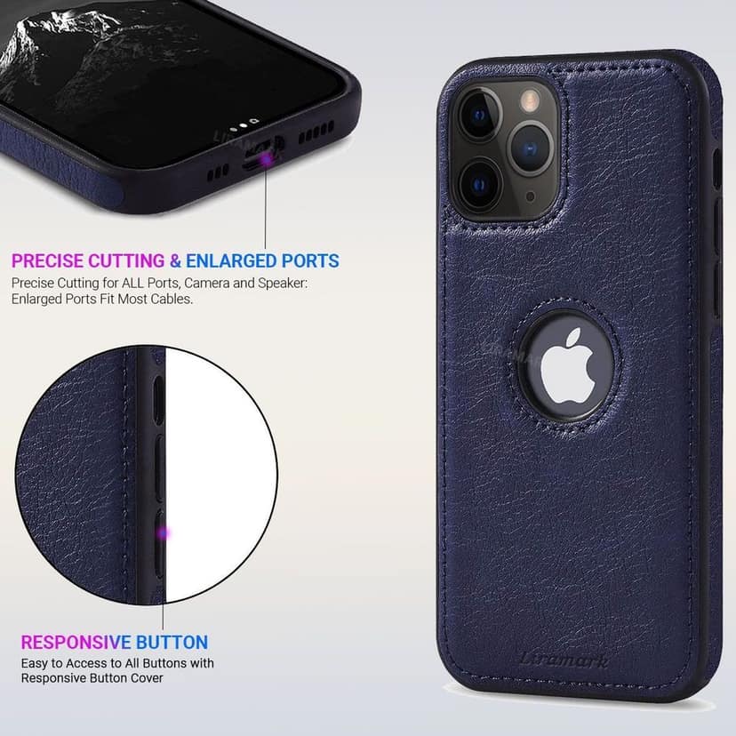 LIRAMARK PU Leather Flexible Back Cover Case Designed for iPhone 11 Pro view 4