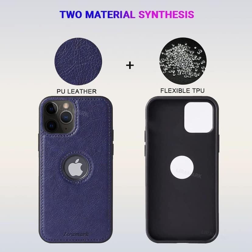 LIRAMARK PU Leather Flexible Back Cover Case Designed for iPhone 11 Pro view 6