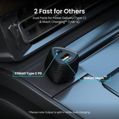 Portronics 33 W Turbo Car Charger (Black) view 3