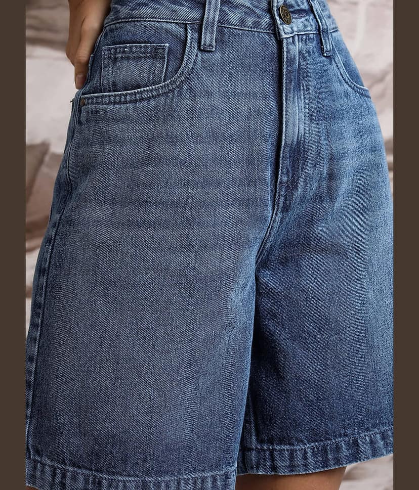 Tokyo Talkies Women Cotton Regular Shorts ( Indigo ) view 5