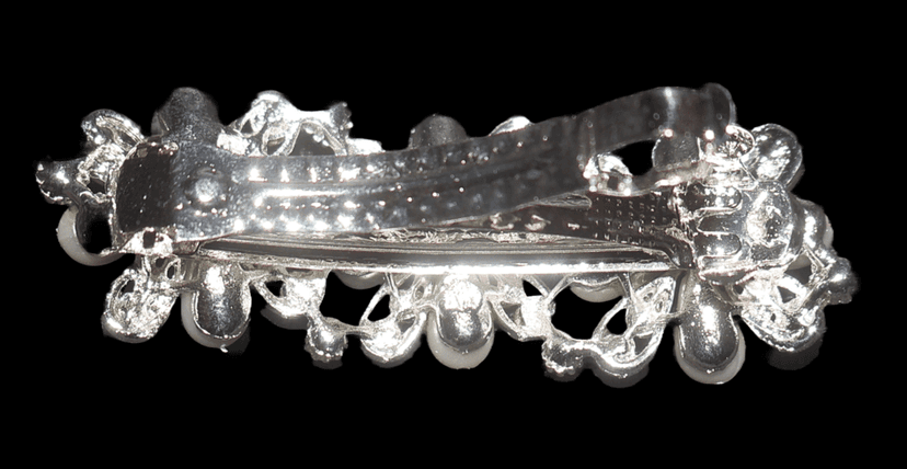Floral Hair Accessory with Pearls and Crystals view 3