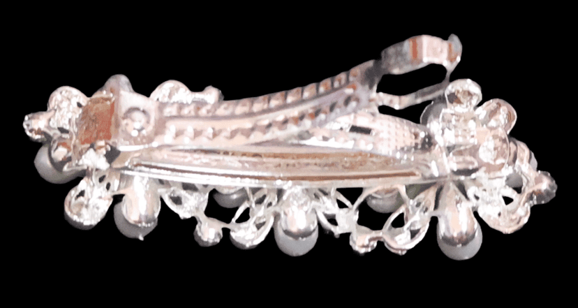 Floral Hair Accessory with Pearls and Crystals view 4
