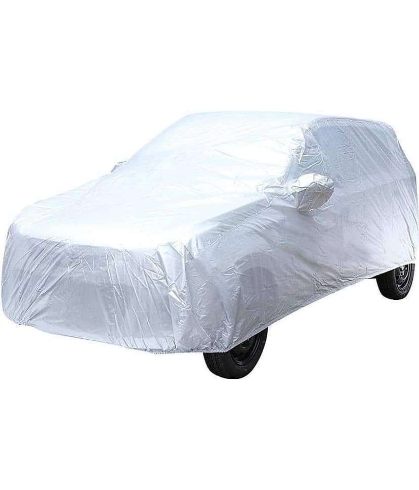 Autoretail Silver Color Dust Proof Car Body Polyster Cover With Mirror Pocket Polyster For Maruti Suzuki Vitara Brezza view 2