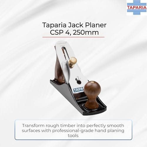 Taparia Jack Planer CSP 4 – Quality Planer(250 mm) for Precision Woodworking, Good-Grade Cast Iron Body, Wooden Handle and knob with Brass screw, 50 mm width blade with high carbon steel view 3