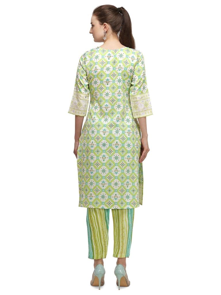 SHOPPING QUEEN Women Rayon Kurta Pant Set view 2