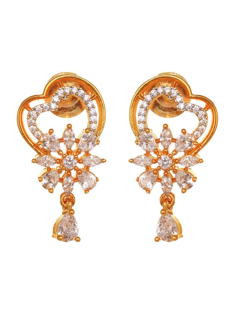 Gold Toned AD Heart Shaped Designer Locket Jewellery Set view 3