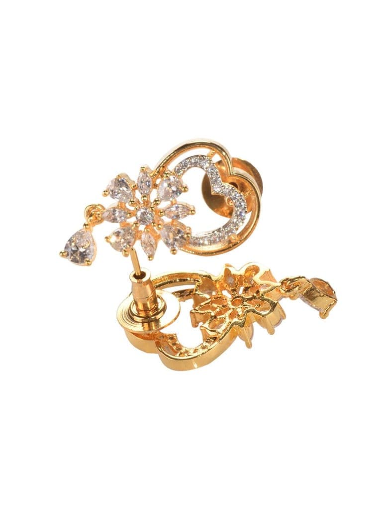 Gold Toned AD Heart Shaped Designer Locket Jewellery Set view 5