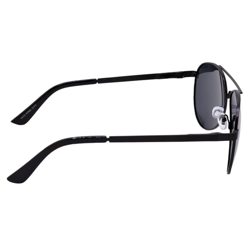 Stylish Pilot Full-Frame Metal Polarized Sunglasses for Men and Women | Black Lens and Black Frame | HRS-KC1015-BK-BK-P view 4