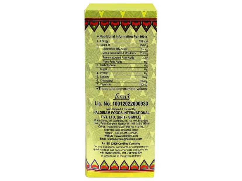 Haldiram Desi Ghee - 500 ml - Carton/Pouch - Pack of 24 view 3