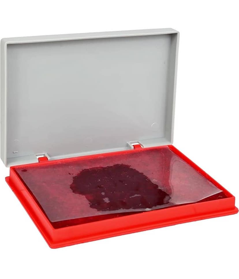 Stamp Pad of Size 11.6 cm x 6.5 cm (Pack of 1) (Red)