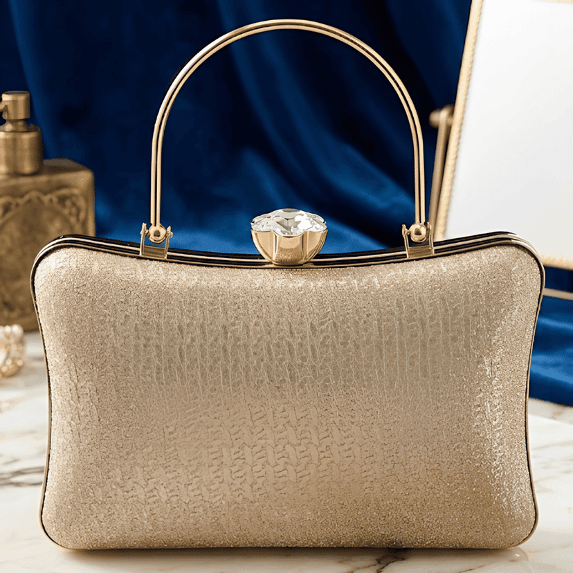 Champagne Glow Luxe Evening Clutch Bag view 3