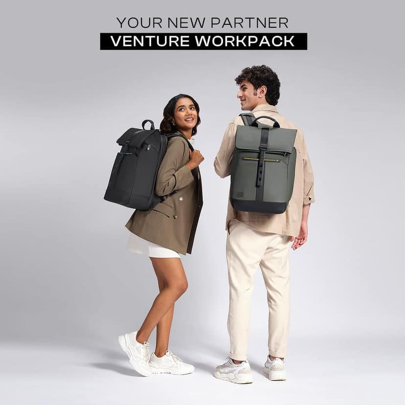 Urban Jungle by The Venture 30L Laptop Backpack for Men and Women | 15.6 Inch Laptop & Tablet Sleeve | Water Resistant | Flat-Open Design | Office & Travel Bag | Premium Fabric view 2
