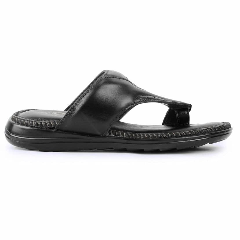 FEATHER LEATHER Men's Genuine Leather Formal Comfortable & Fashionable Flip Flops Slipper | Casual Indoor/Outdoor/Cross Strip Chappal view 3